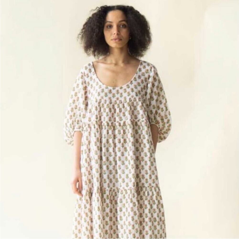 Anaak Nina Tiered Maxi Dress Floral Print Sz 0 /XS
